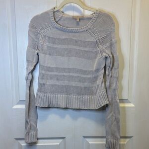 Banana Republic Light Gray Crewneck Knit Sweater